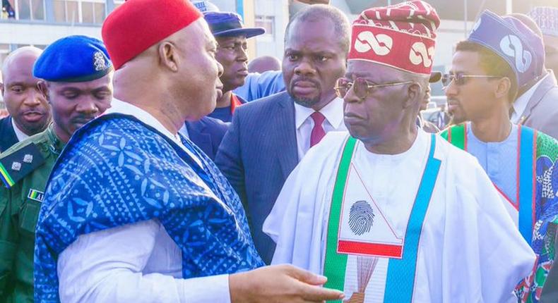 President Bola Tinubu and Imo State governor, Hope Uzodinma. [Twitter:Ayekooto]