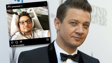 Jeremy Renner opublikował selfie ze szpitala. "Jestem zbyt sponiewierany, żeby pisać"