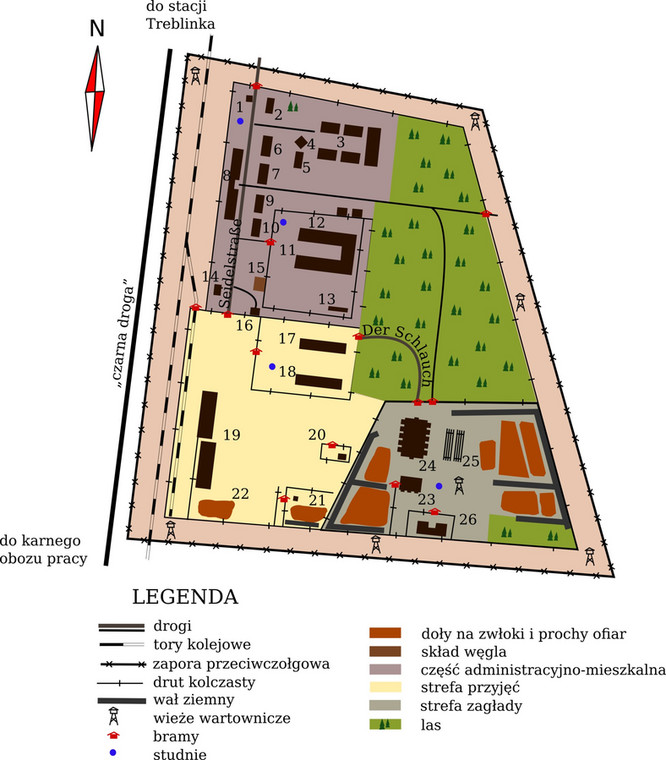 Plan obozu zagłady w Treblicne