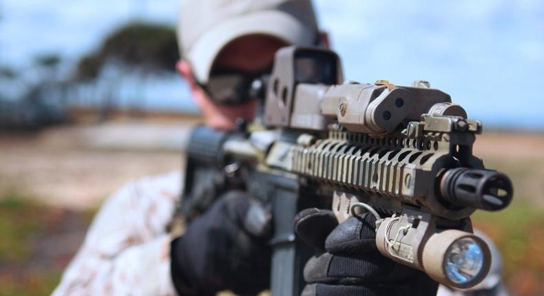 A SEAL during a training exercise.