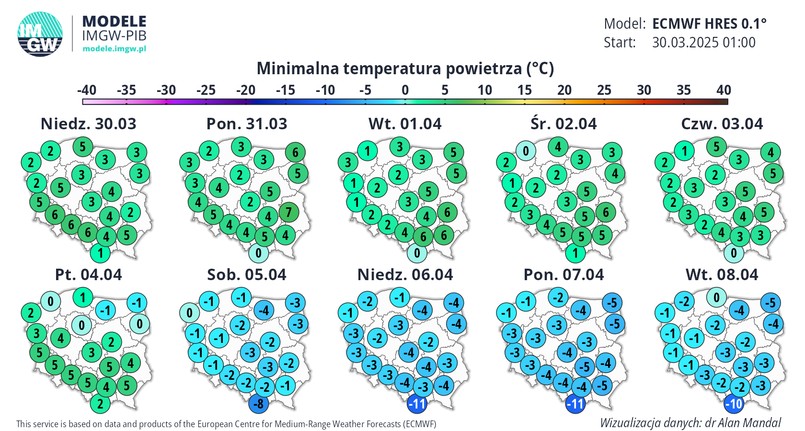 W pierwszy weekend kwietnia do Polski może napłynąć chłodne powietrze z Arktyki