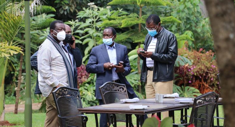 One Kenya Alliance principals Musalia Mudavadi (ANC), Senator Gideon Moi (KANU), SC Kalonzo Musyoka (Wiper) and Senator Moses Wetangula (Ford-Kenya)