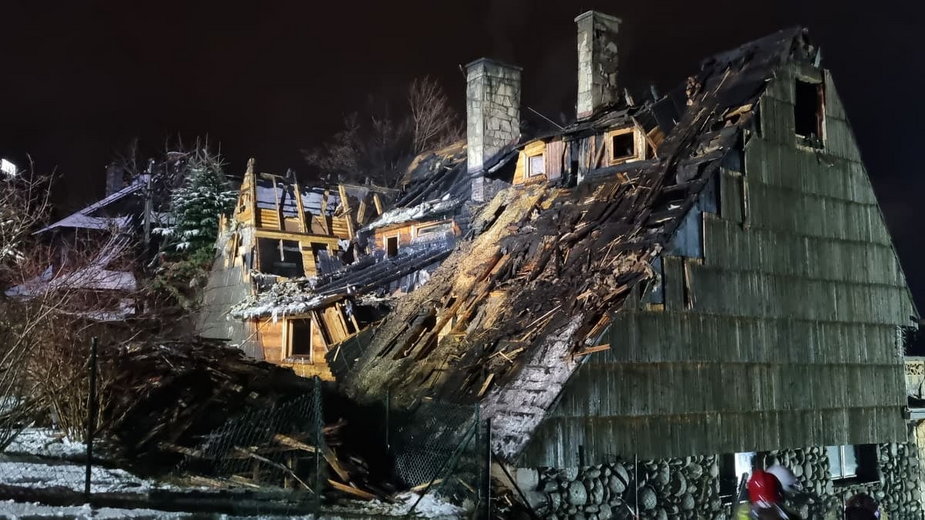 Straty po pożarze pensjonatu w Bukowinie Tatrzańskiej wyniosły 1,5 mln zł