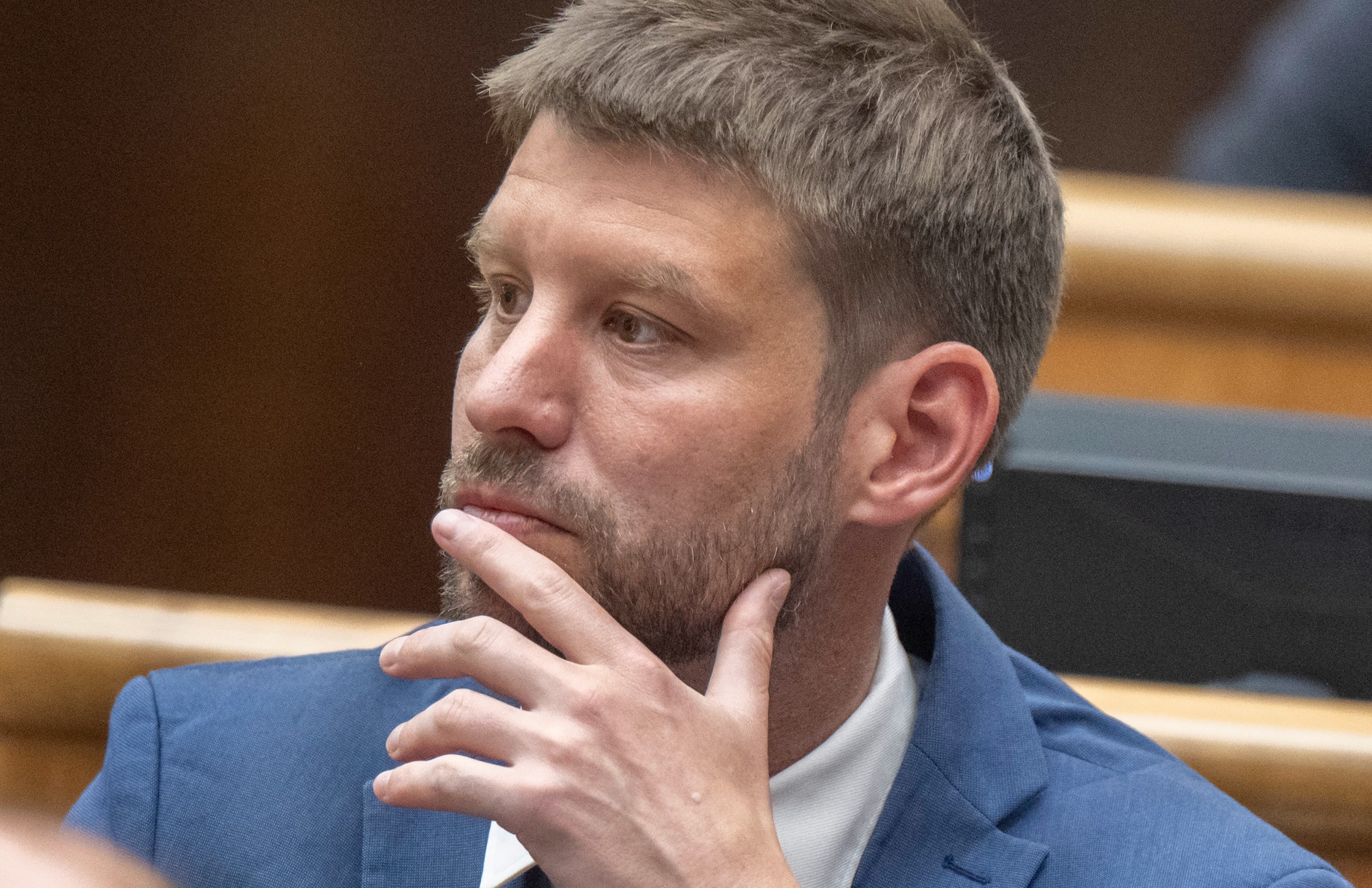 Opozičný poslanec Michal Šimečka (PS).