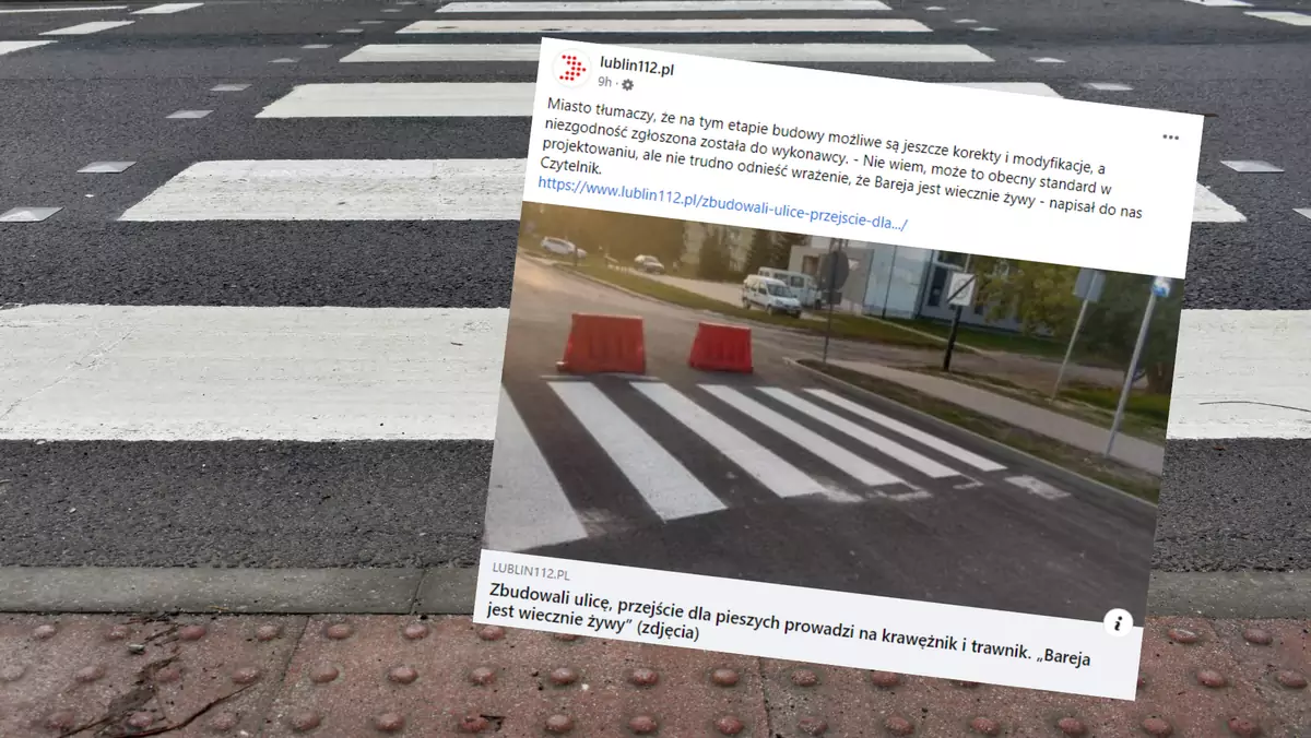 Przejście dla pieszych w Lublinie ma zostać poprawione (facebook.com/lublin112)