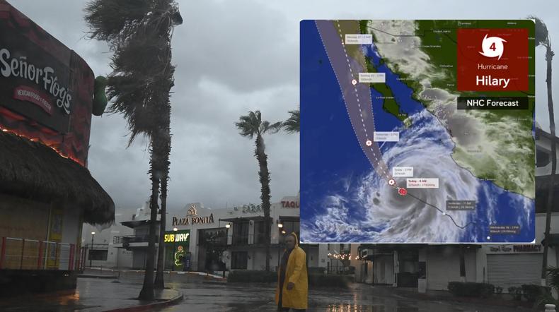 Kalifornia przygotowuje się na uderzenie huraganu Hilary (screen: windy.com)