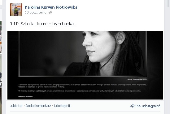 gwiazdy żegnają Annę Przybylską