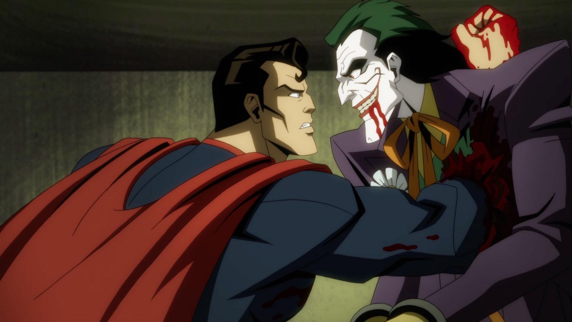 Ikonická scéna Jokerovej vraždy z rúk Supermana je aj vo filmovom spracovaní rovnako brutálna. 