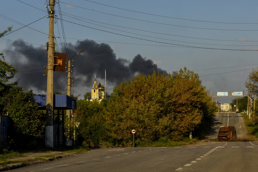 Dim iznad Kupjanska u regionu Harkova 18. septembra