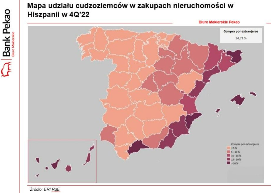 W zakupach mieszkań przez cudzoziemców dominuje wybrzeże Morza Śródziemnego.