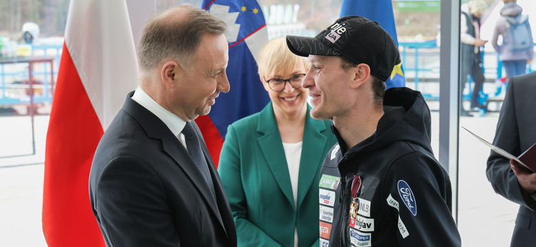 Prezydent Andrzej Duda odznaczył słoweńskiego skoczka Złotym Krzyżem Zasługi