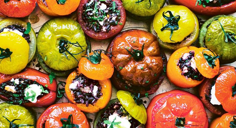 Stuffed Rainbow Tomatoes Recipe