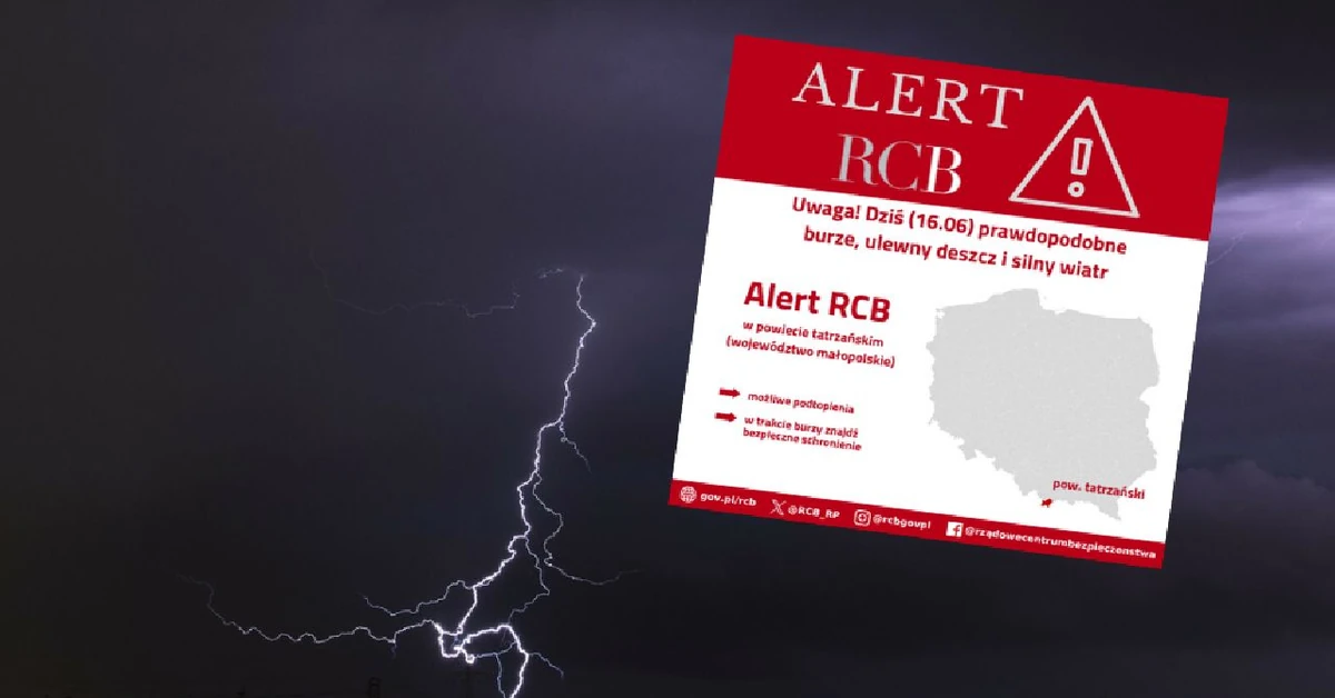 Gwałtowne burze i ulewy na południu Polski. Ostrzeżenia RCB