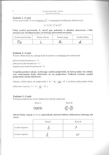 Matura z chemii - odpowiedzi do poziomu rozszerzonego