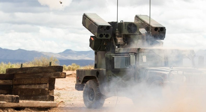 An Avenger Weapon System fires at a live-fire short-range missile range near White Sands Missile Range, New Mexico, Oct. 14, 2018US Army