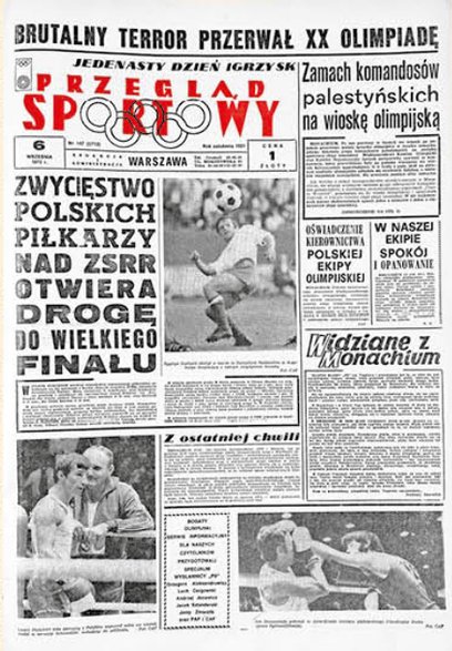 Okładka "Przeglądu Sportowego" po wygranej Polski w ZSRR