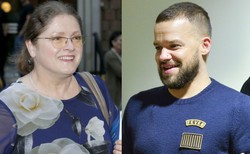 Pawłowicz pyta Piróga, czy potrafi wbić gwóźdź w ścianę. Michał odpowiada: Czy Pani Krystyna szuka partnera?