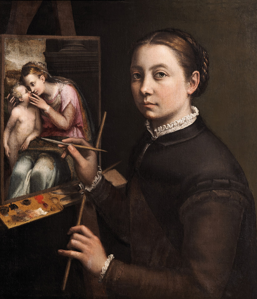 Sofonisba Anguissola, "Autoportret przy sztaludze" (ok. 1556−57) 