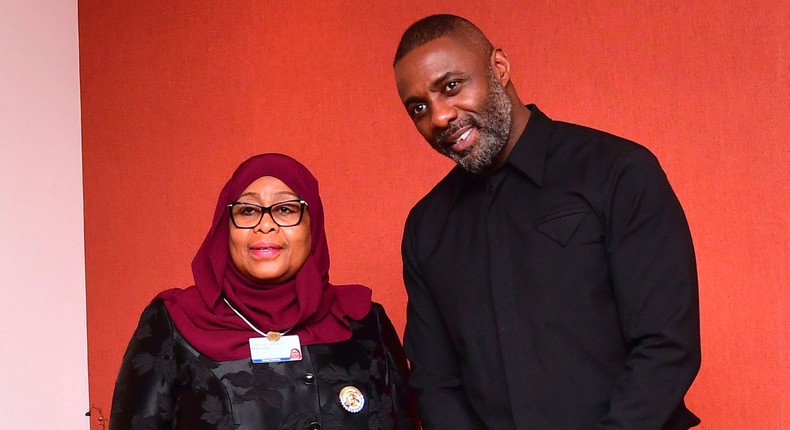 President Samia Hassan Suluhu and Idris Elba