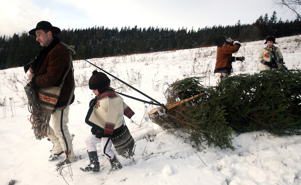 ZAKOPANE BOŻE NARODZENIE GÓRALE CHOINKA