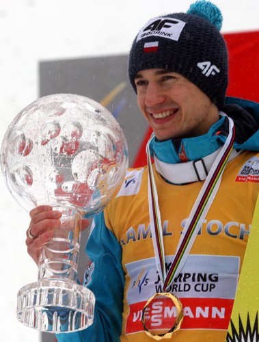 Kamil Stoch razem z żoną cieszył się ze zdobycia Kryształowej Kuli