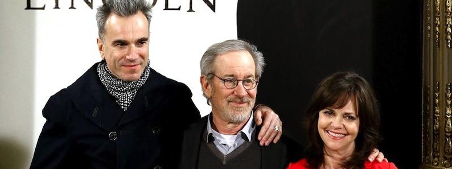 Daniel Day-Lewis, Steven Spielberg, Sally Field podczas premiery "Lincolna"