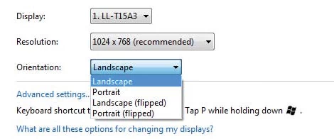 W Windows 7 można zmienić orientację ekranu bez potrzeby korzystania z osobnego oprogramowania