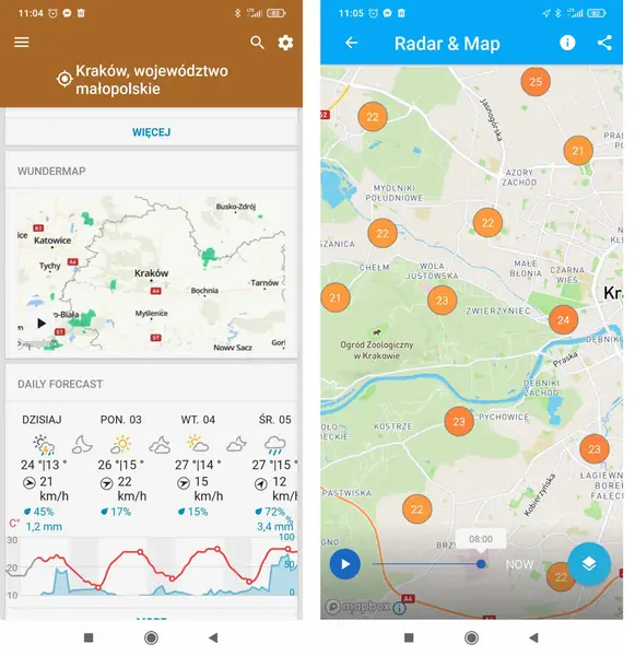 Aplikacja Weather Underground