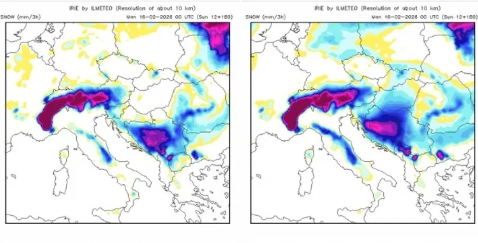 Dolazak snega u nedelju