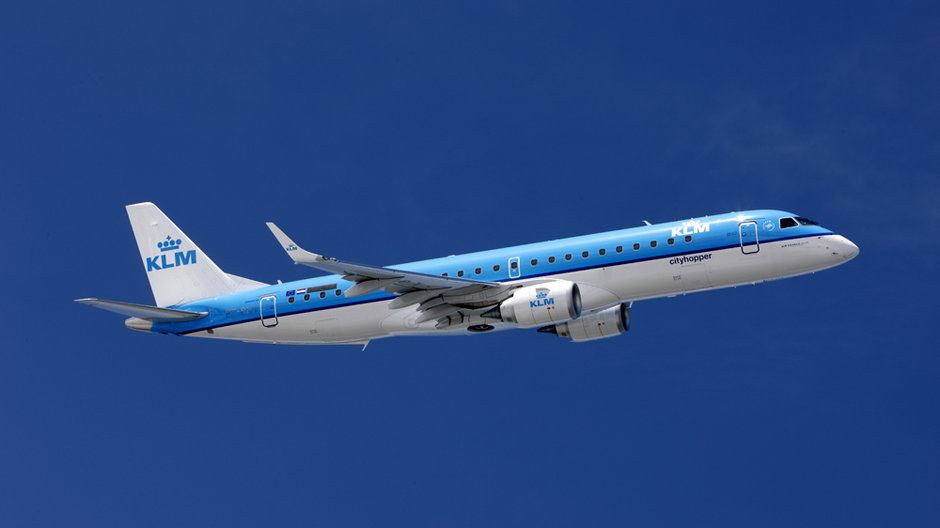 Samolot KLM w locie