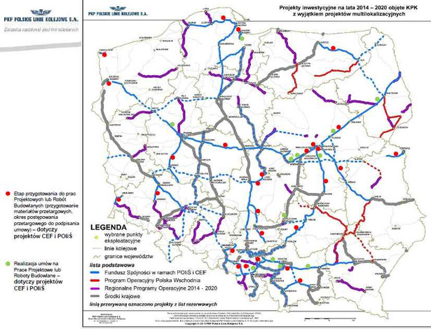 Projekty inwestycyjne na lata 2014-2020 na kolei