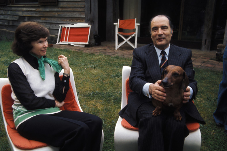 Francois Mitterrand z żoną Danielle