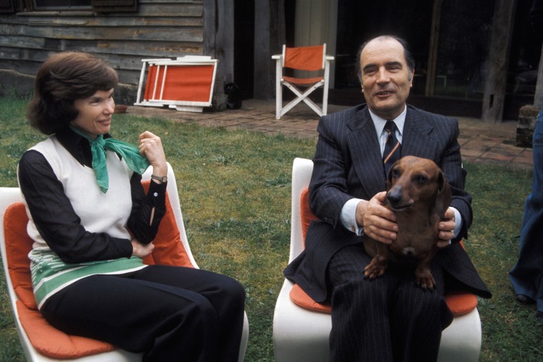 Francois Mitterrand z żoną Danielle