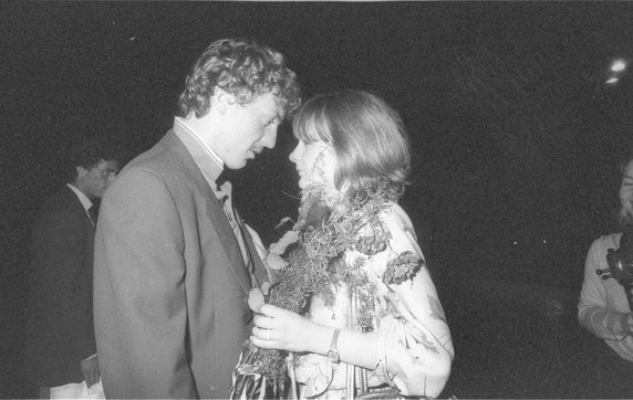 Zbigniew Boniek z żoną Wiesławą po powrocie z MŚ 1982