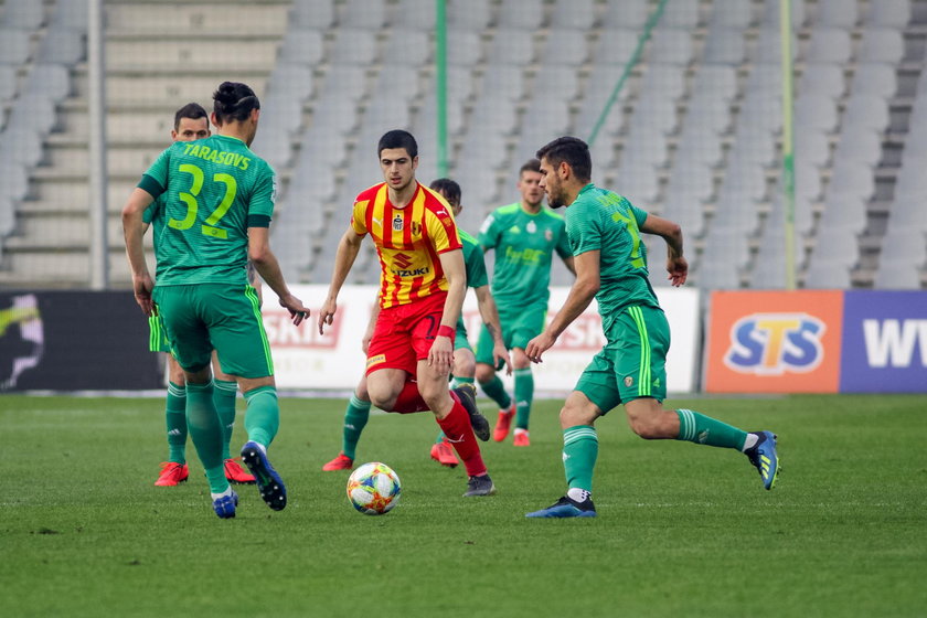 Pilka nozna. Ekstraklasa. Korona Kielce - Slask Wroclaw. 22.04.2019