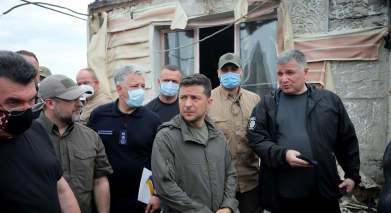 Ukrainian President Volodymyr Zelensky visited the scene on Wednesday