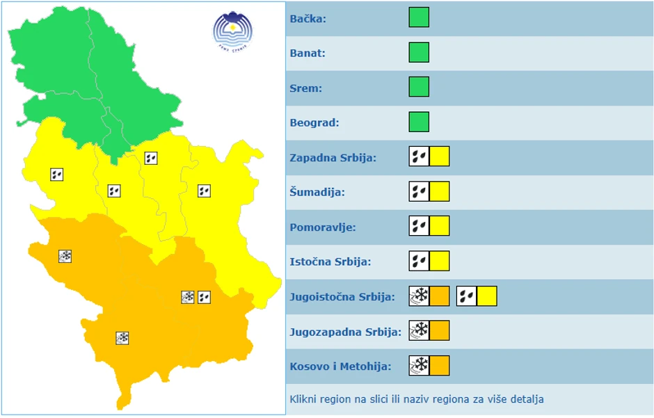 Meteoalarm za danas