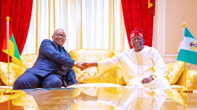 President of Guinea-Bissau, Umaro Sissoco Embalo visits Nigerian President, Bola Ahmed Tinubu. [Twitter:kc_journalist]