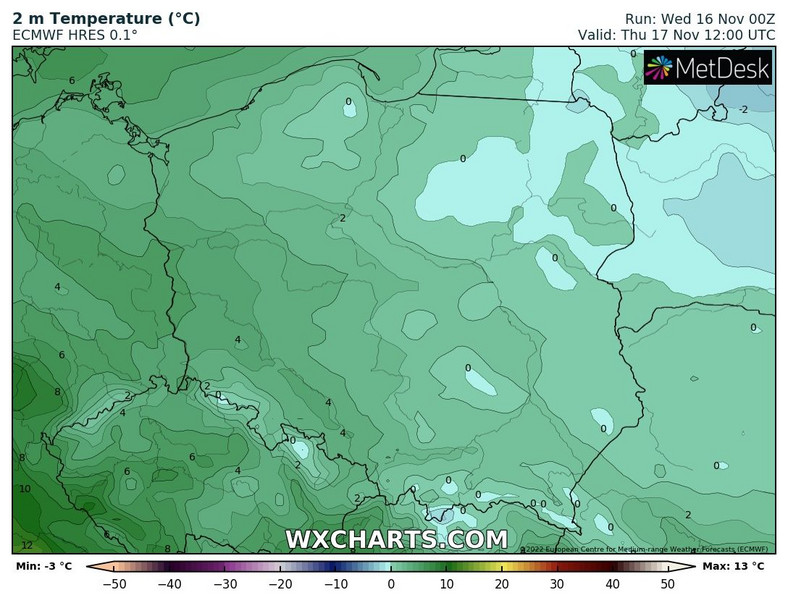 Temperatura miejscami nie przekroczy 0 st. C