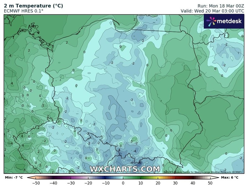 W nocy w wielu regionach temperatura spadnie kilka stopni poniżej zera