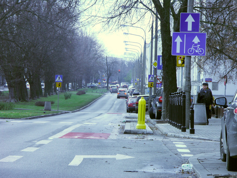 Pas dla rowerów… z przeszkodami dla samochodów