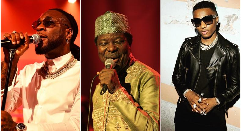 Burna Boy, Wizkid, King Sunny Ade and the top 5 Nigerian peak positions on the Billboard 200. (Afropop/Pinterest/Tooxclusive)