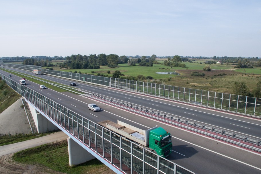 Autostrada A2 na wysokości gminy Baranów