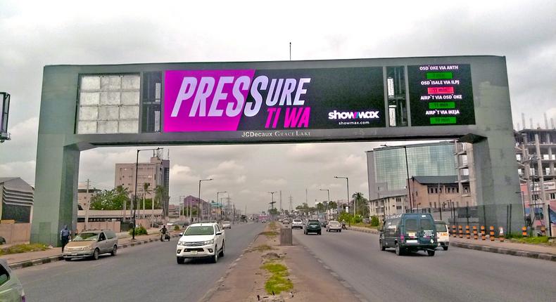 'Just dey play,' 'Pressure ti wa,' 'Woto woto,' other Naija slang on Showmax billboards in Lagos