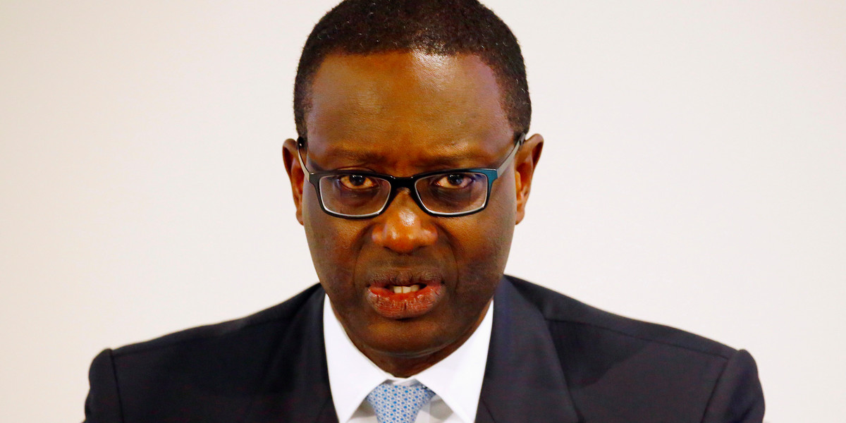 Credit Suisse CEO Tidjane Thiam in a news conference in Zurich on May 10.