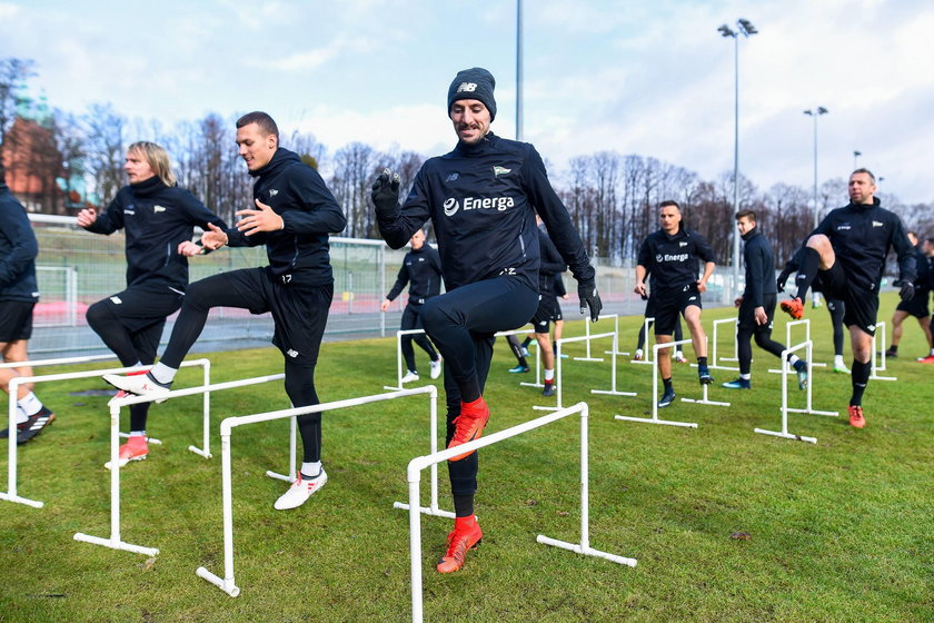 Pilka nozna. Ekstraklasa. Lechia Gdansk. Trening. 30.01.2018