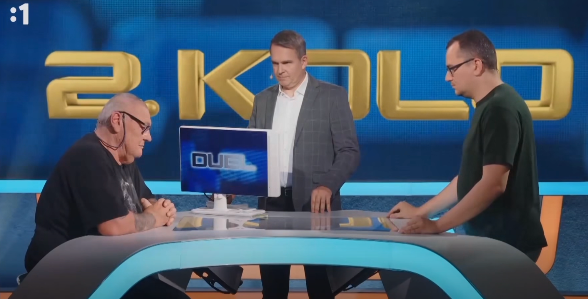Moderátor Gregor Mareš v relácii Duel.