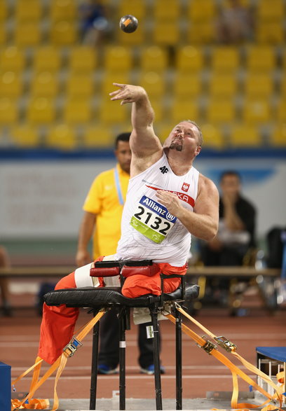 Janusz Rokicki podczas mistrzostw świata IPC 2015, z których wrócił ze złotem