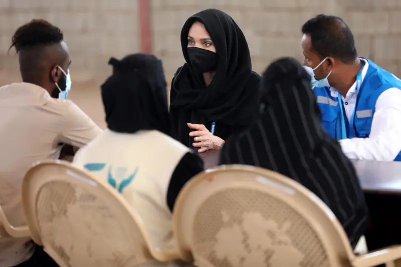 Angelina Jolie w Jemenie Fot. Marwan Tahtah/UNHCR via Getty Images