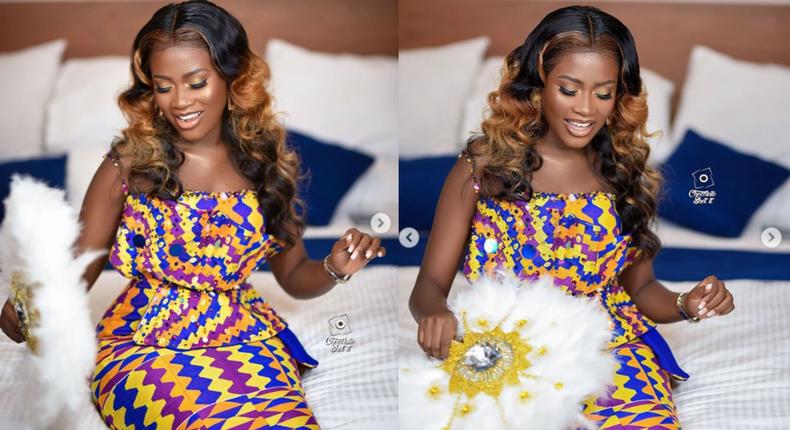 How Fella Makafui slayed in her beautiful Kente wedding dress